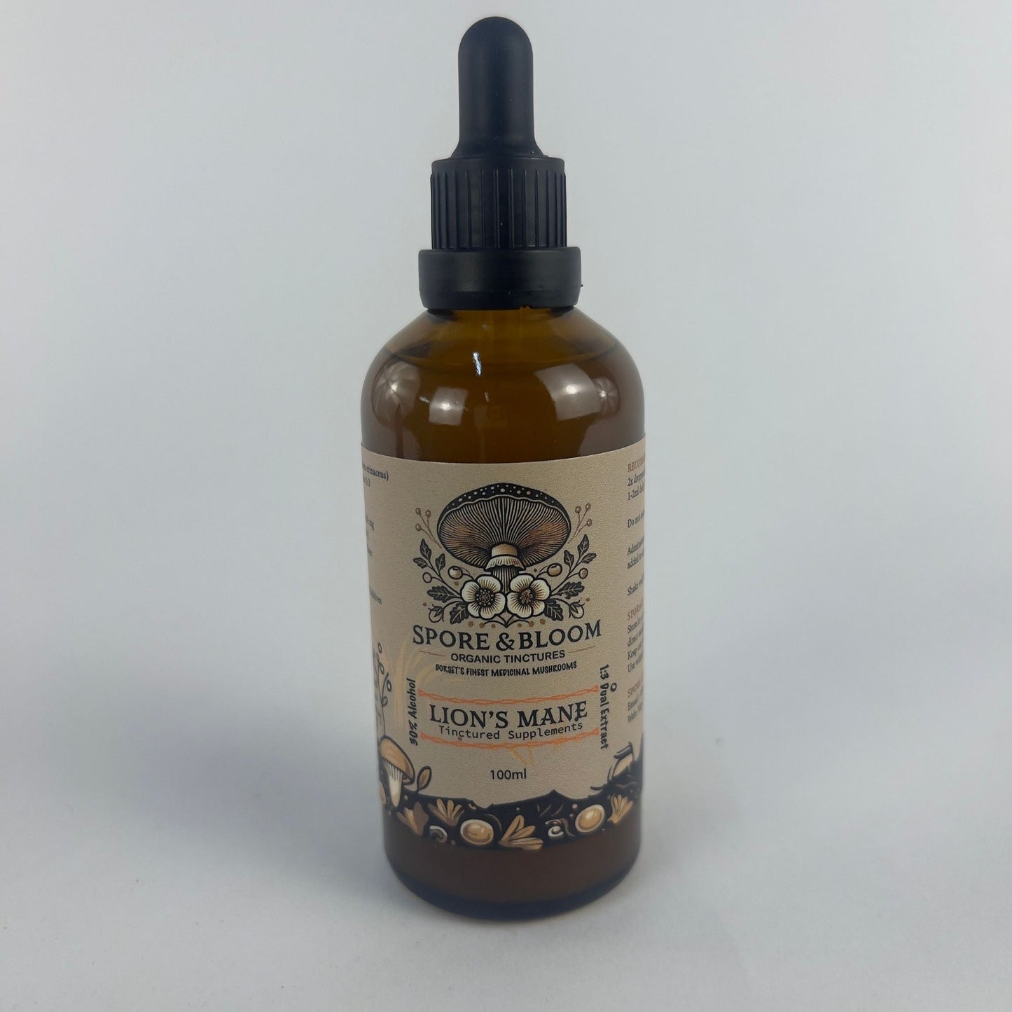 Organic UK-Native Lion's Mane Mushroom Tincture by Spore & Bloom