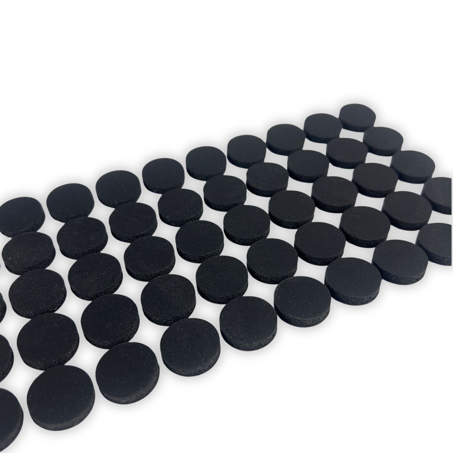 50 x black self-healing injection ports on a sticky sheet