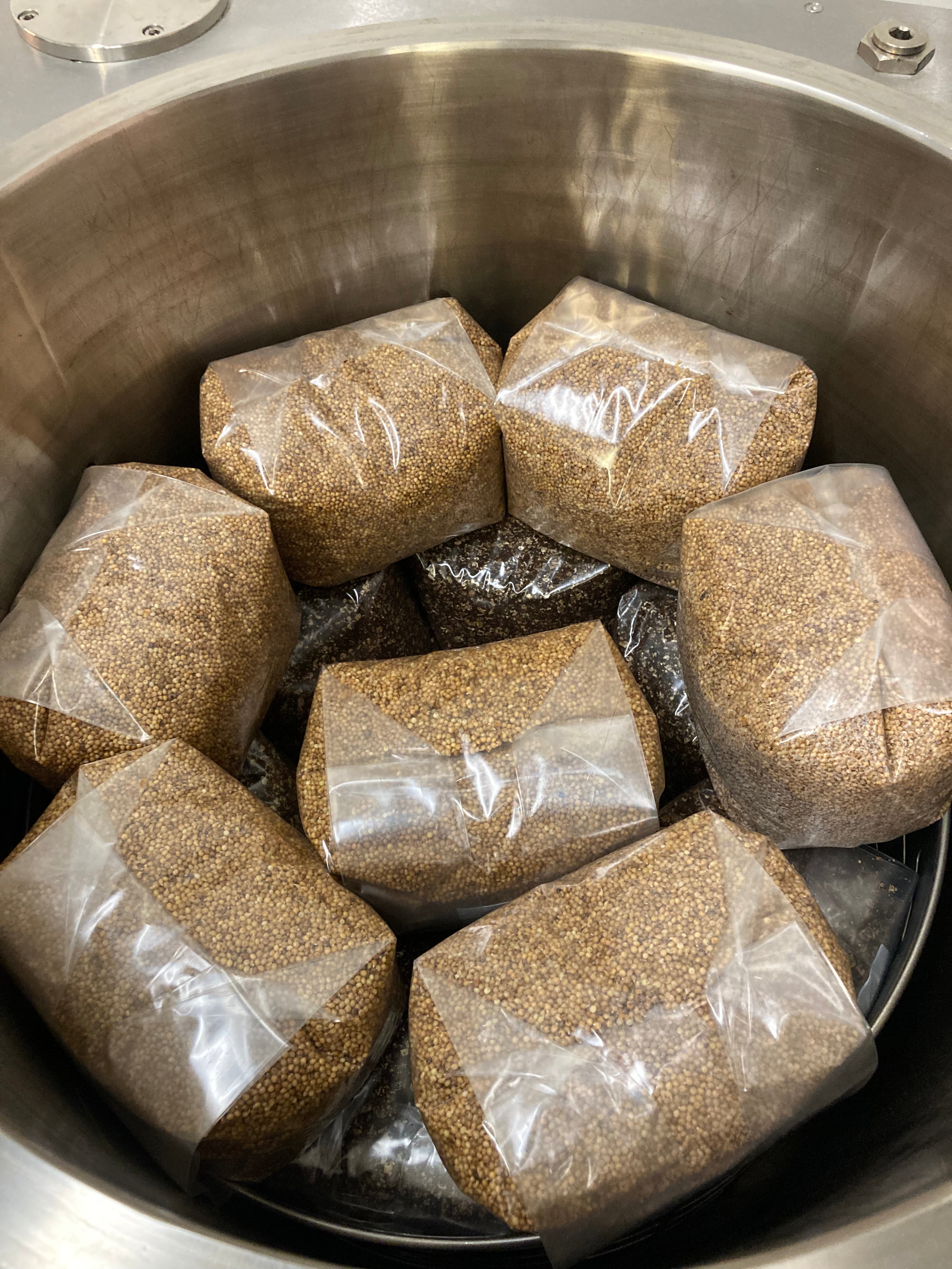 grain bags for mushroom grain spawn in autoclave basket