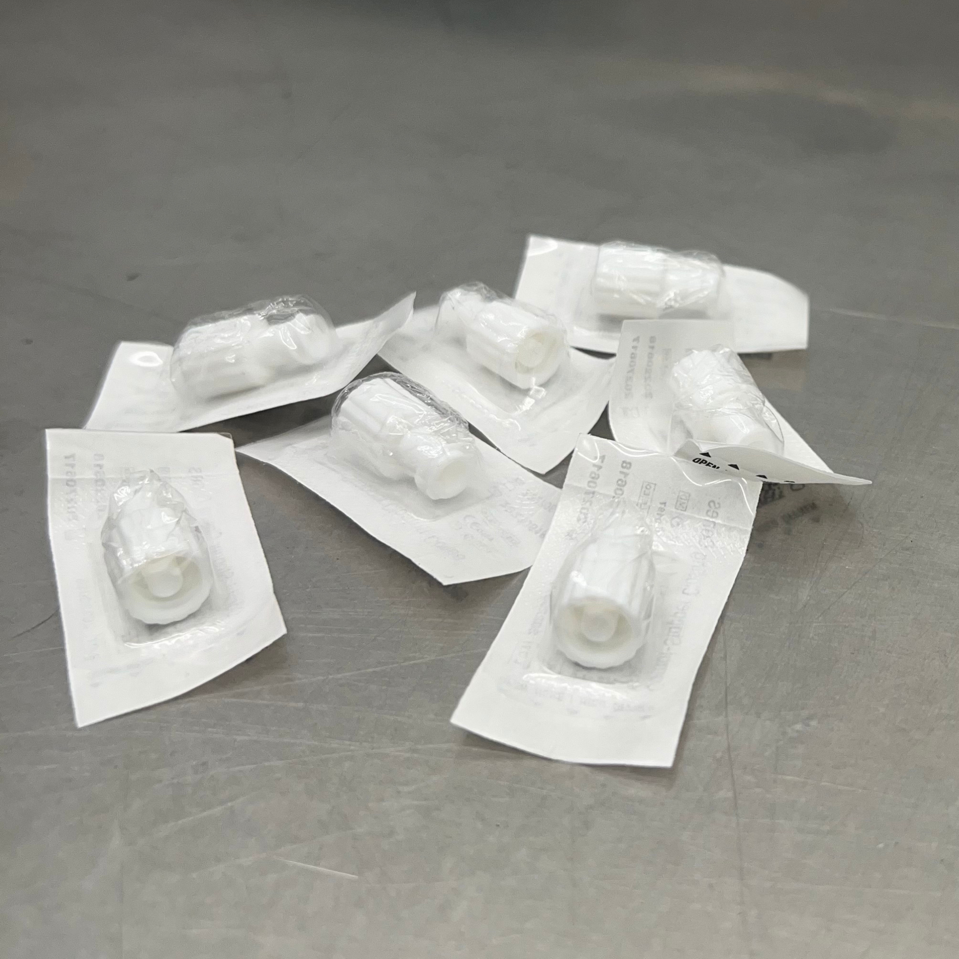 sterile luer lock cap in individual packaging