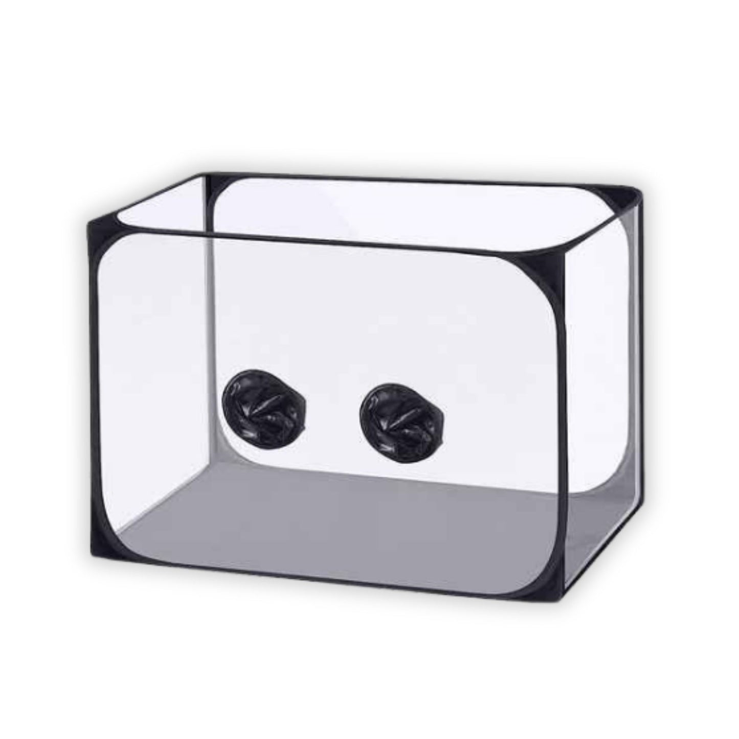pop up still air box for mycology work with arm holes and clear plastic frame with side zips